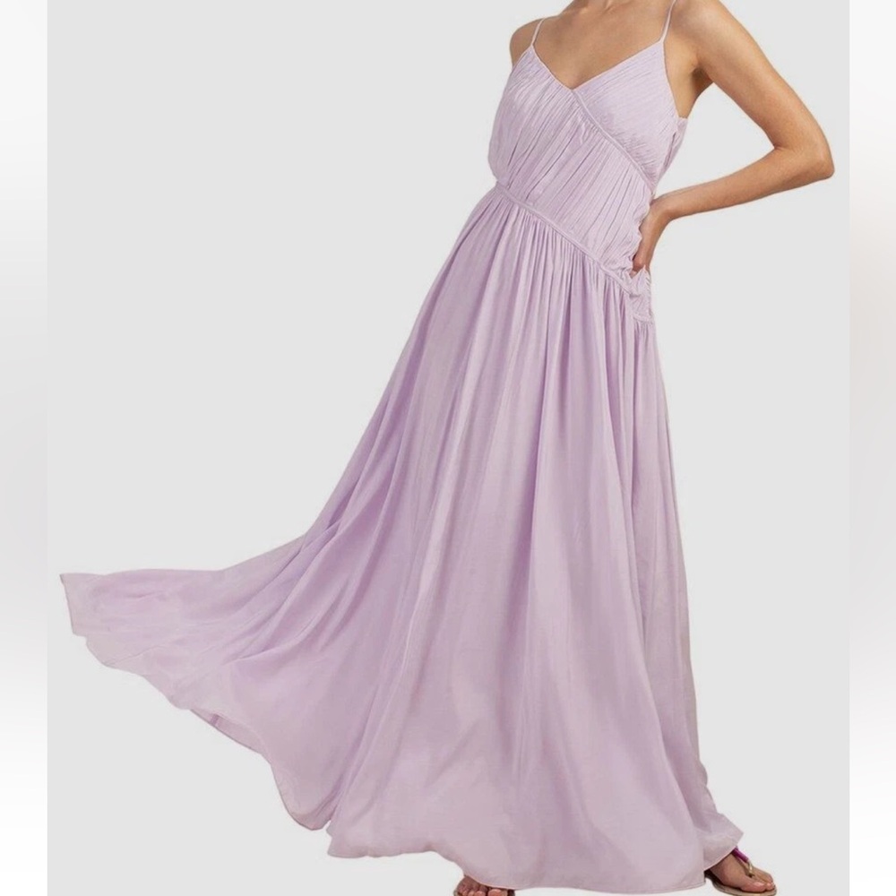 Trina Turk Lilac Spaghetti-Strap Maxi Dress
